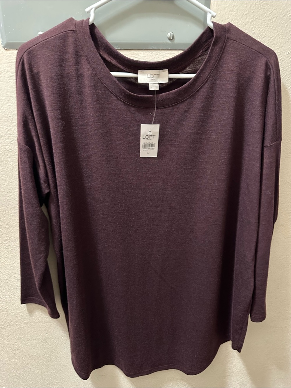LOFT women's Crewneck Sweater in Plum